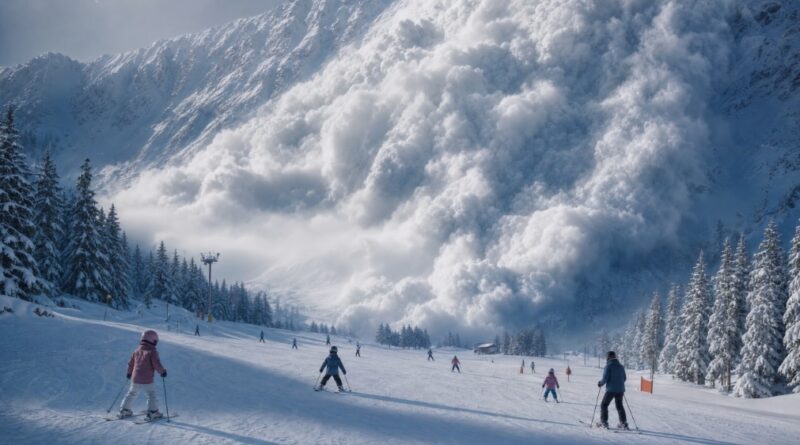 穏やかなスキー場（バニー斜面）で突如発生する巨大な雪崩のメタファー