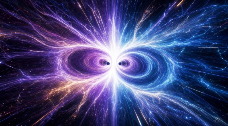 二つの闇の点が衝突し、数学的な「無限大」のエネルギーを放つ瞬間