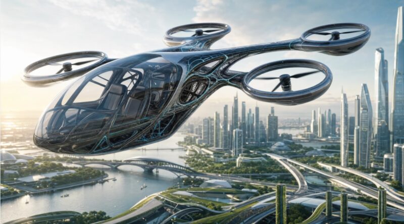 炭素の配線によって軽量化され、静かに街を飛ぶ未来のeVTOL